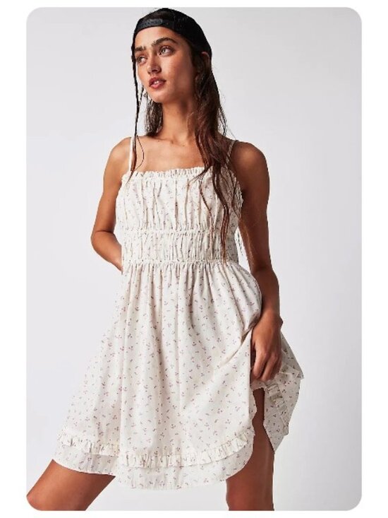 Free People Dresses & Skirts - NWT Free People Ivory Combo Gabby Floral Mini Dress sz S